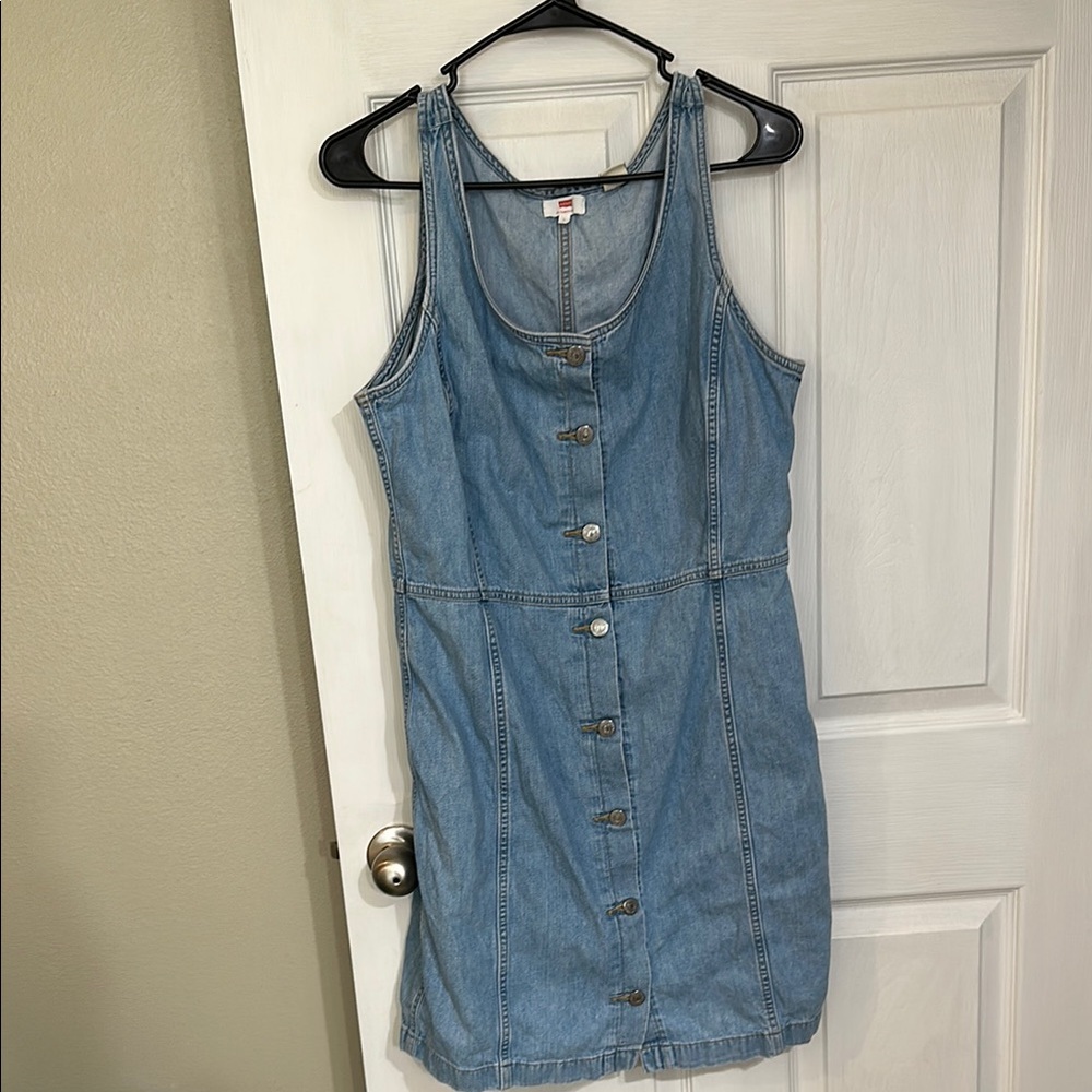 Levi's Blue Sleeveless Scoop Neck Sundress